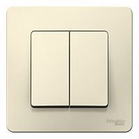 Переключатель 2-клавишный BLANCA, скрытый монтаж, молочный | код. BLNVS106602 | Schneider Electric